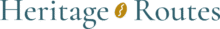 Heritage and Routes — logo horizontal, lettres Cormorant Garamond sarcelle et cauris ocre