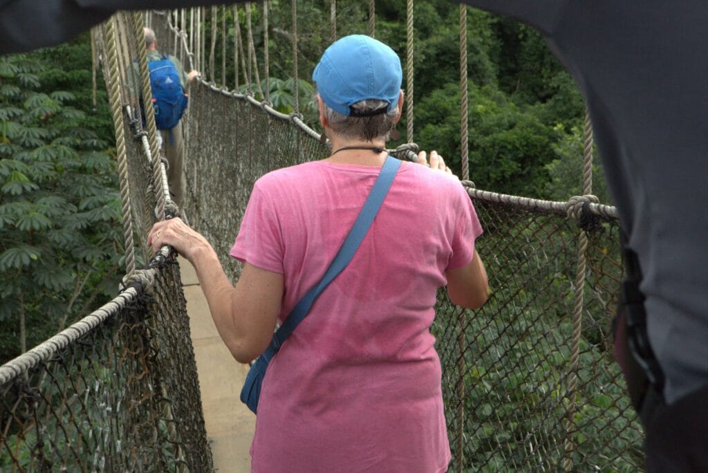 Passerelle de canopee du parc de Kakum, marche en hauteur